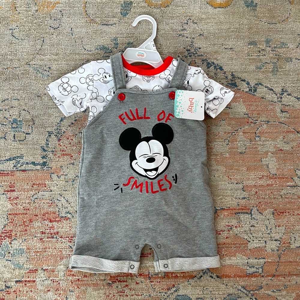 12 month boy Disney Mickey Mouse overalls